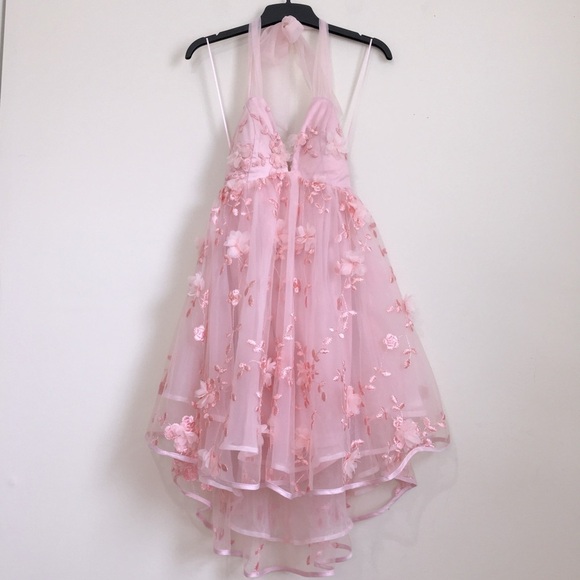 The Vintage Shop Pink Spring Bloom Embellished Floral Tied Shoulder Mini Dress - Picture 3 of 16